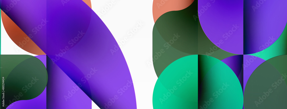 Circles and round shapes geometric minimal background. Transparent geometric shapes composition for wallpaper, banner, background or landing Circles and round shapes geometric minimal background. Transparent geometric shapes composition for wallpaper, banner, background or landing
