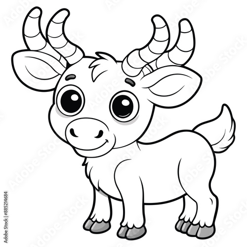 Moose line-art coloring page Vector silhouette vector on white background