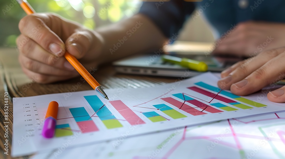 Businessman analyzing financial growth and investment data with marketing business strategy. AI generated Businessman analyzing financial growth and investment data with marketing business strategy. AI generated