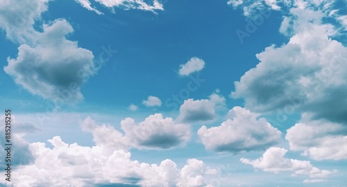 Beautiful panoramic landscape with the blue cloudy.