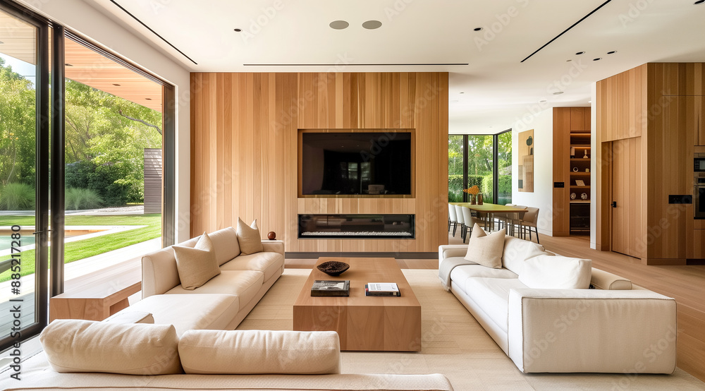 Contemporary living room setup with a focus on comfort and simplicity Contemporary living room setup with a focus on comfort and simplicity
