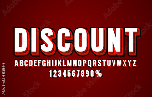 Discount font set collection, letters and numbers symbol. Vector illustration