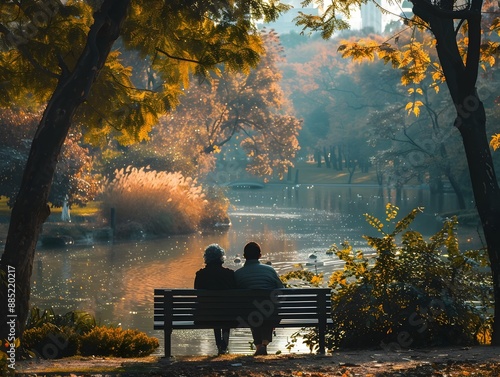 Serene Park Setting with Inspiring Friendship Day Quotes