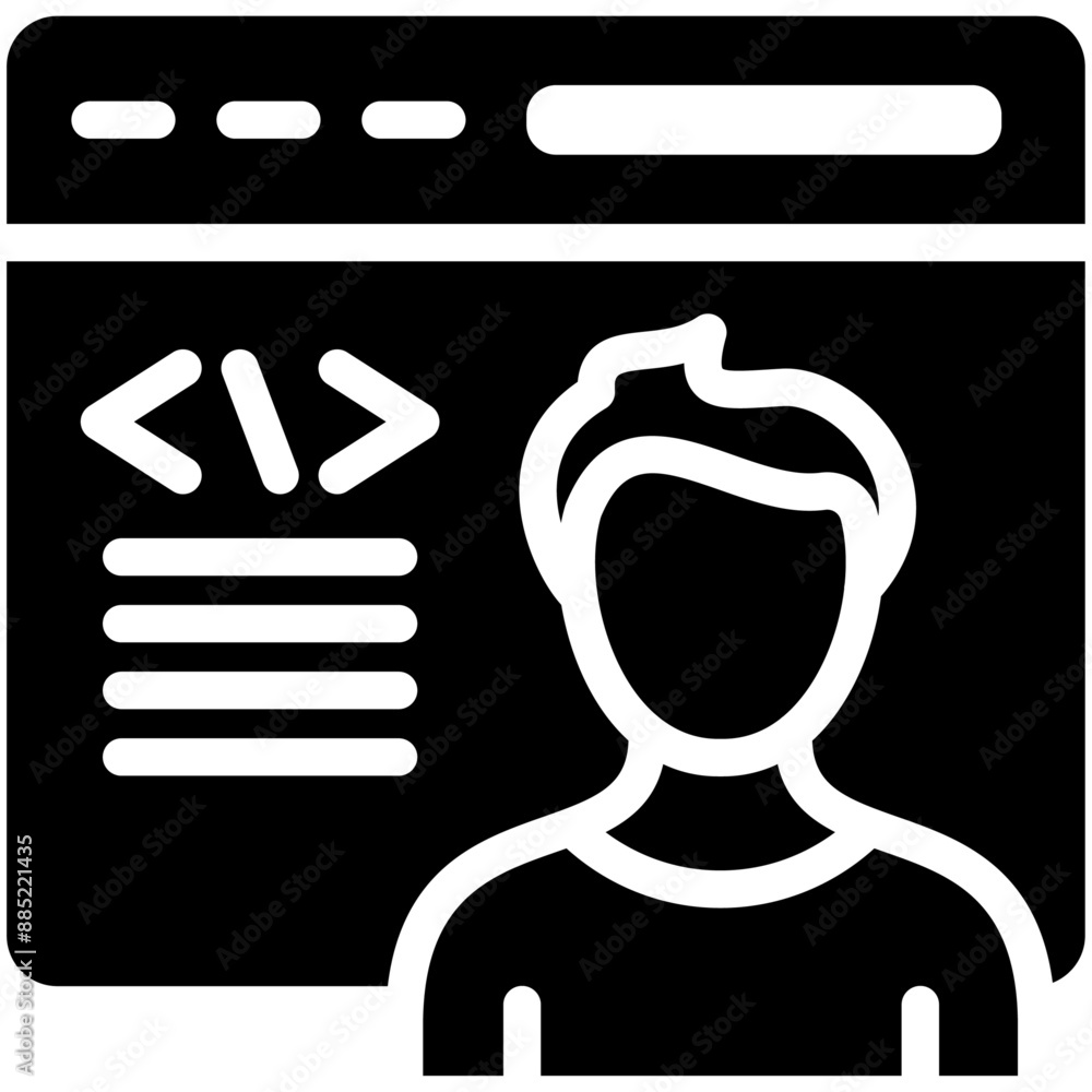 Citizen Developer Male vector icon illustration of No Code iconset. Citizen Developer Male vector icon illustration of No Code iconset.