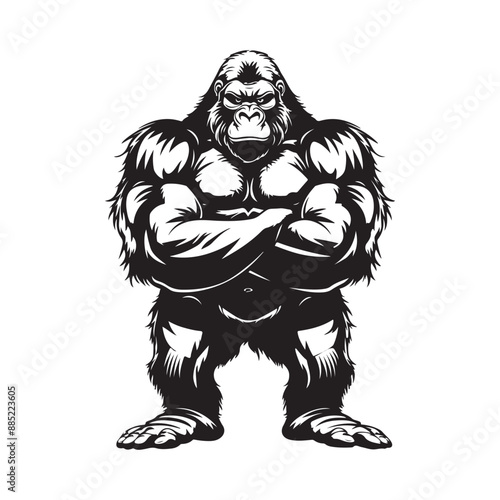 Gorilla logo vector illustration on white background