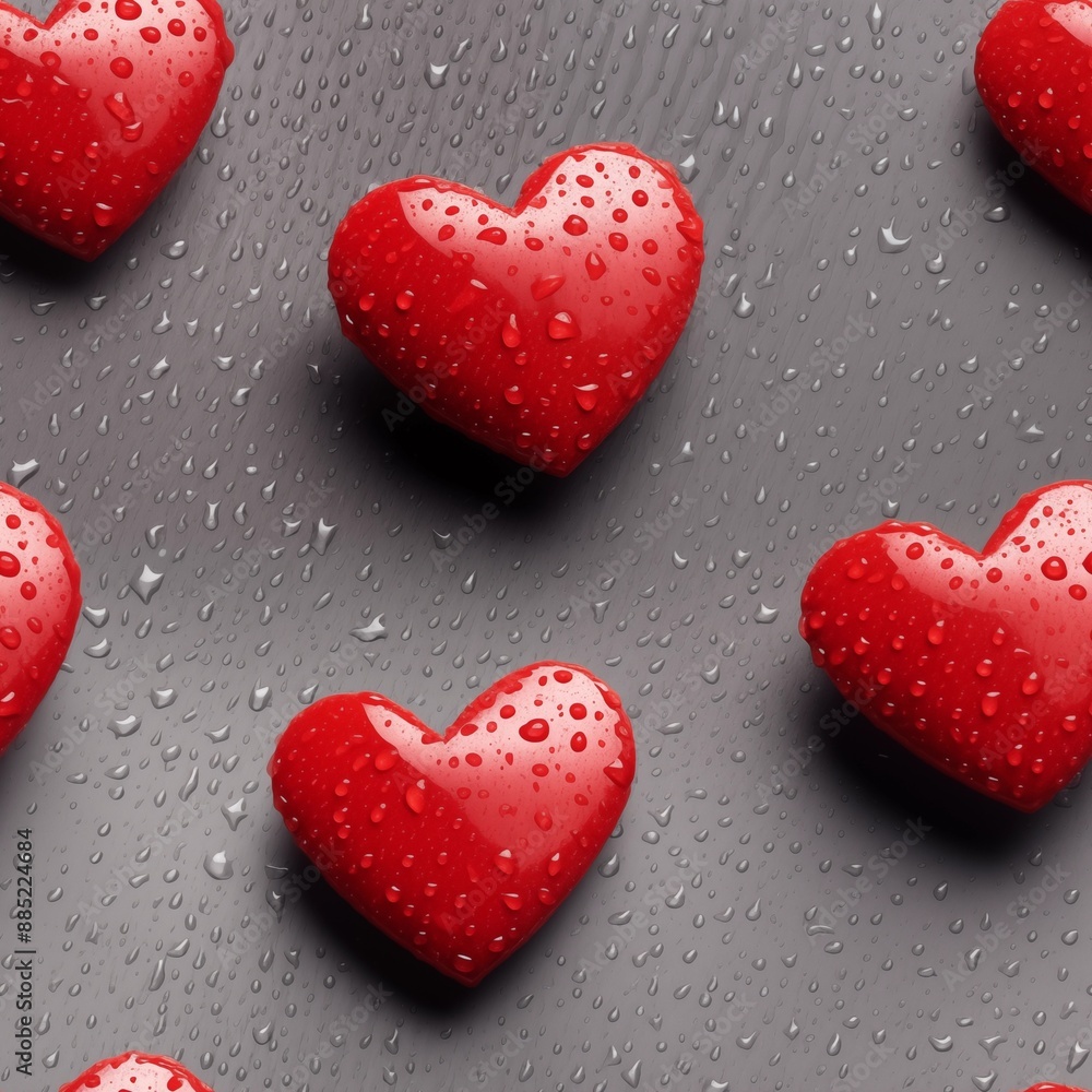 Fototapeta premium Hearts. Seamless pattern. Valentines Day bckground