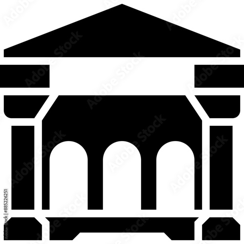 financial institution solid icon