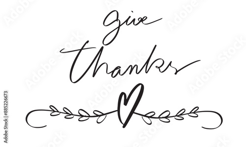 give thanks leaf pattern calligraphy design hand written text font black dark color silhouette thank autumn season fall food celebration spring autumn september october november month holiday rustuc