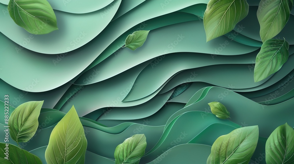 Obraz premium Abstract Bodhi leaf waves modern Background