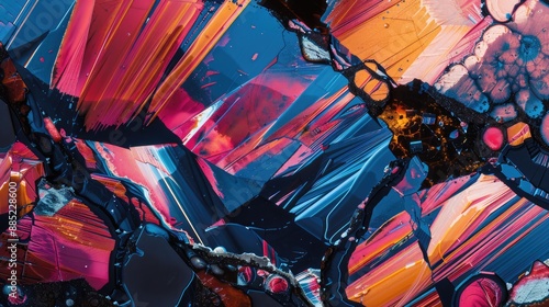 Cross-section of a mineral under polarized light