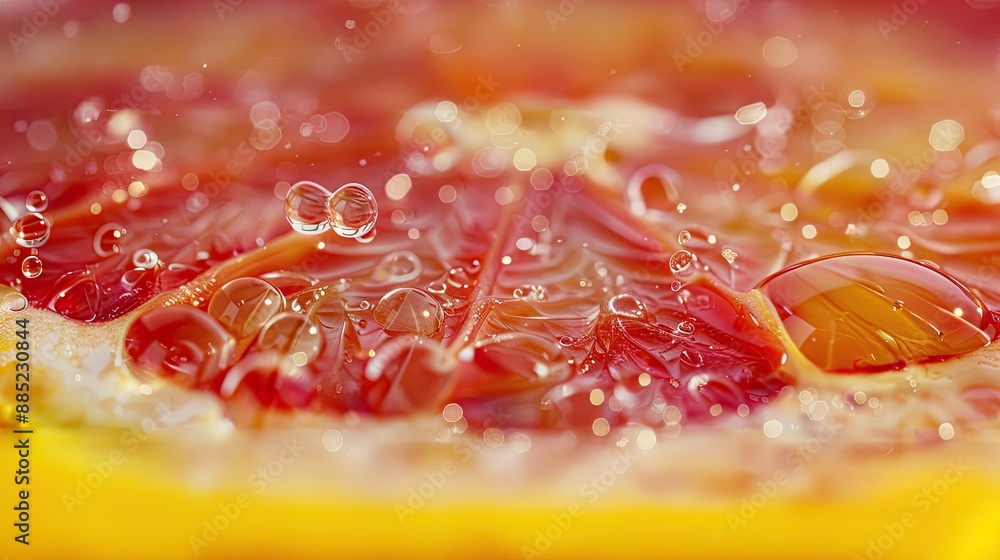 grapefruit in water drops close-up. Selective focus grapefruit in water drops close-up. Selective focus