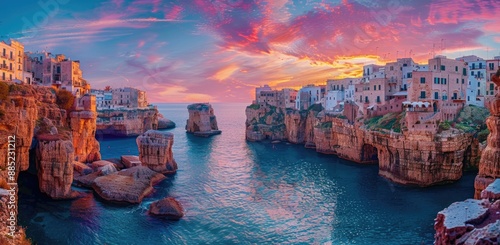 Sunset Over Polignano a Mare, Italy photo