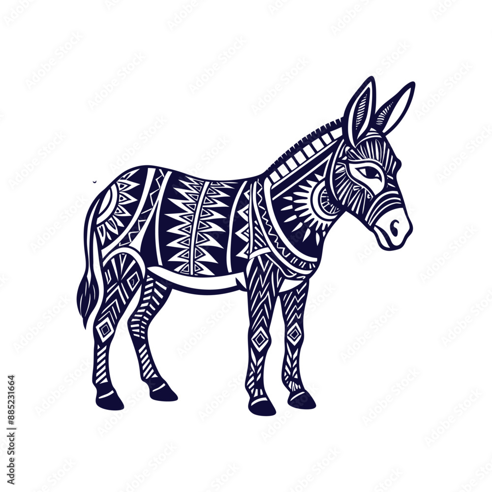 Obraz premium donkey silhouettes Clip art isolated vector illustration on a white background
