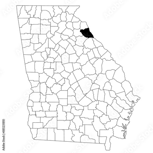Foto Map of Elbert County in Georgia state on white background