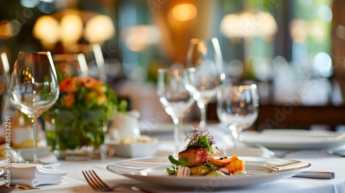 Fototapeta Naklejka Na Ścianę i Meble -  High-level gastronomy in a luxury hotel where every image