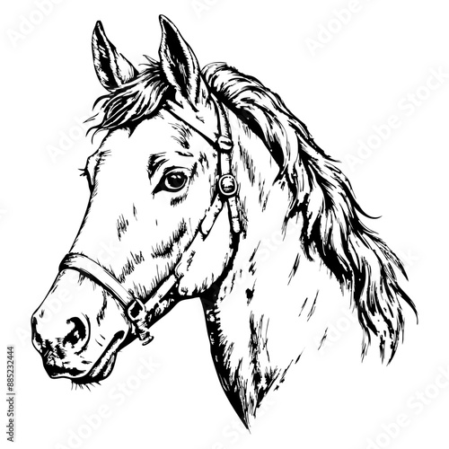 Sketch of a horse on a white background