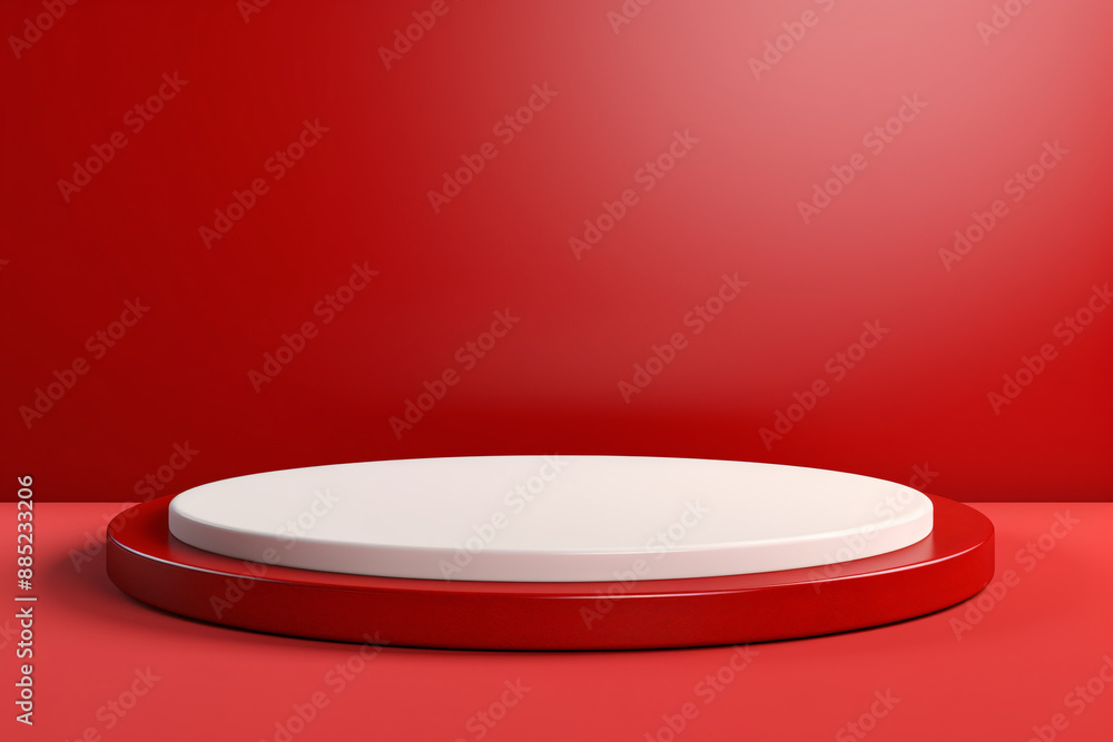 a white and red podium a white and red podium