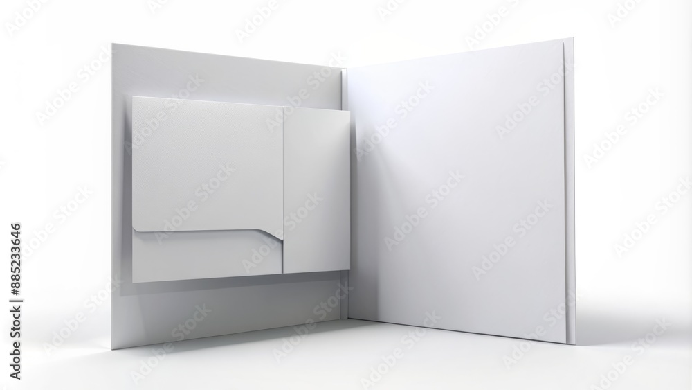 A professional, isolated, white background features a realistic, 3D rendered, A4 size, double pocket, reinforced folder with letterhead inside, awaiting customization. A professional, isolated, white background features a realistic, 3D rendered, A4 size, double pocket, reinforced folder with letterhead inside, awaiting customization.
