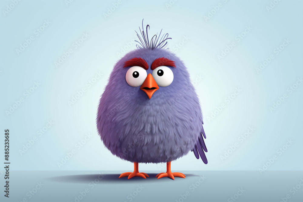 a cartoon bird with big eyes a cartoon bird with big eyes