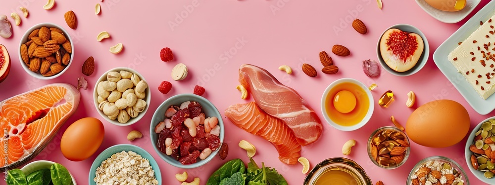 fruits vegetables fish keto diet top view. selective focus fruits vegetables fish keto diet top view. selective focus