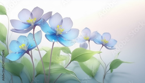Transparent summer blue flower background