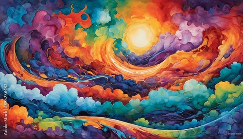 Stunning illustration of a masterpiece in an abstract artwork generative AI illustration