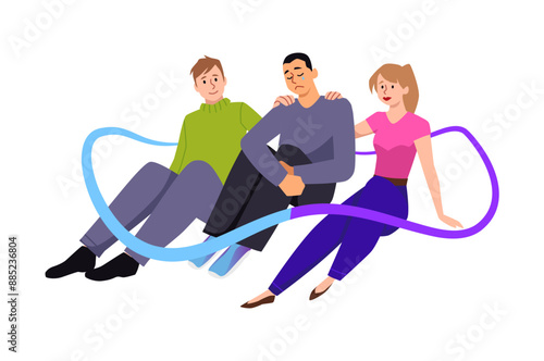 Illustration of support and care for World Suicide Prevention Day.