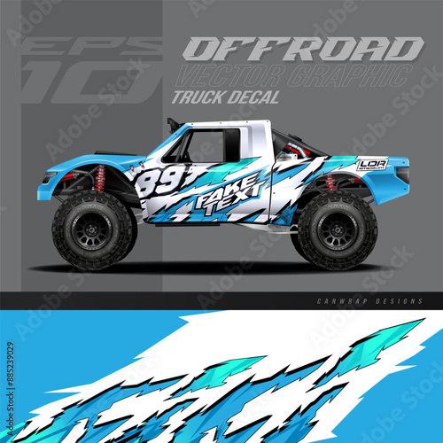 Truck decal, cargo van and car wrap vector, Graphic abstract grunge stripe designs for wrap branding vehicle.