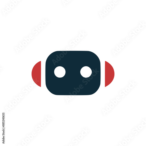 simple robot head futuristic logo vector illustration template design