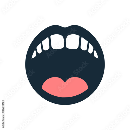 simple open mouth logo vector illustration template design