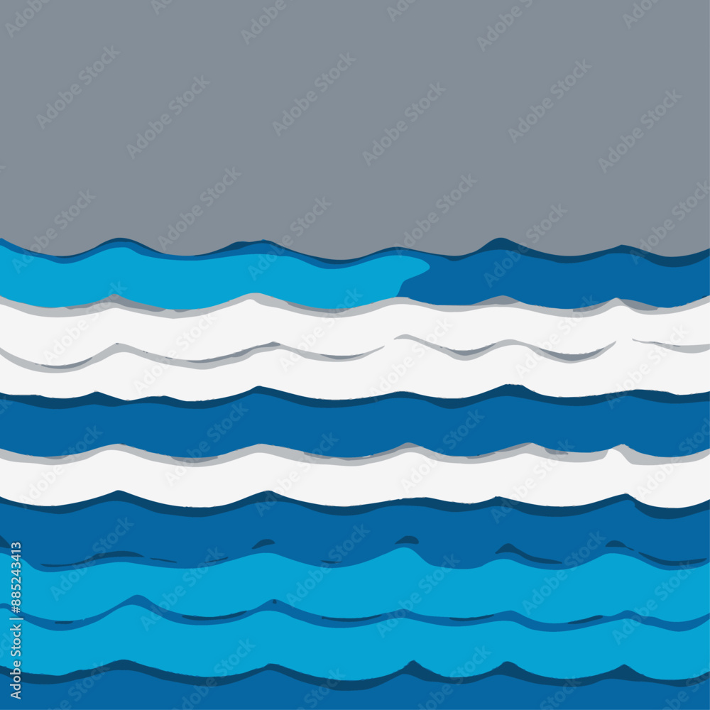 Wave-like Patterns in Blue and White Wave-like Patterns in Blue and White