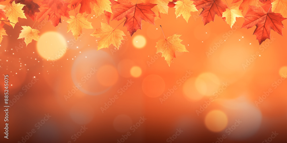 orange autumnal background with leaf ofmaple tree orange autumnal background with leaf ofmaple tree