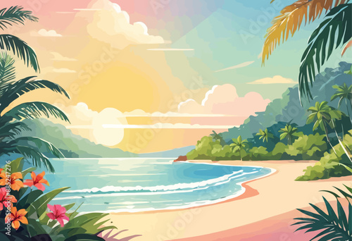 Serene Tropical Beach Sunset