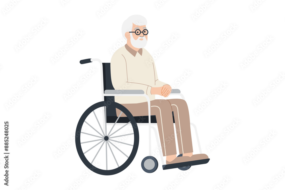 Senior Man in Wheelchair Smiling Senior Man in Wheelchair Smiling