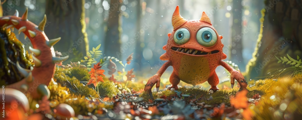 Naklejka premium cartoon forest monster.