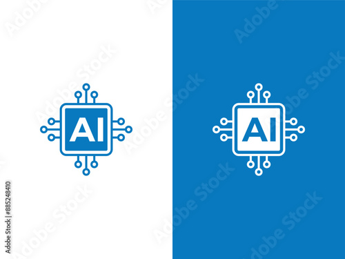 Ai generated logo symbol. Artificial intelligence generated vector template
