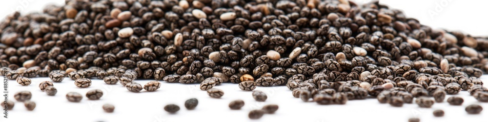 Fototapeta premium chia seeds on white background.
