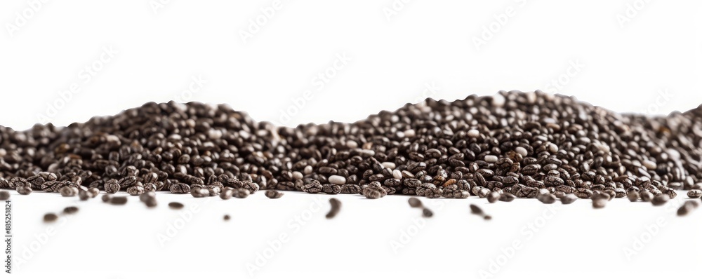 chia seeds on white background. chia seeds on white background.
