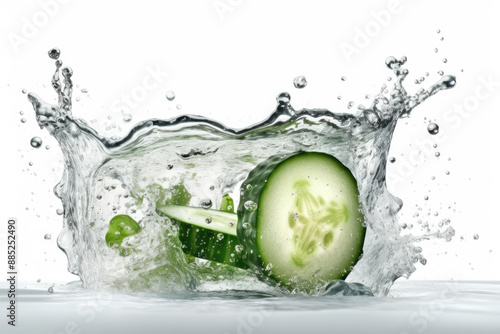 CUCUMBER: Refreshing Cucumber in Water Splash