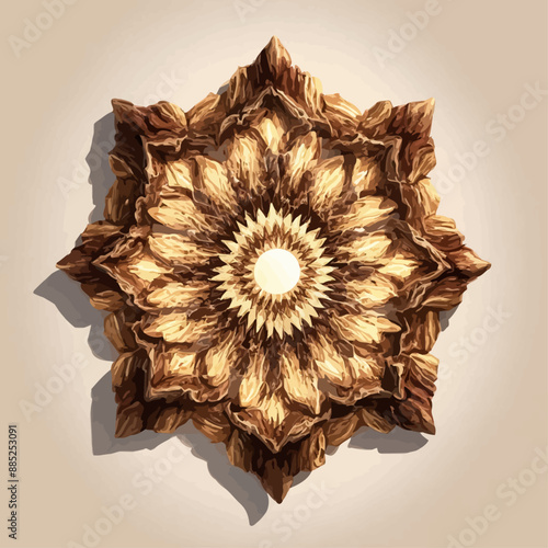 Brown Sunflower Artwork with Shadow Effect