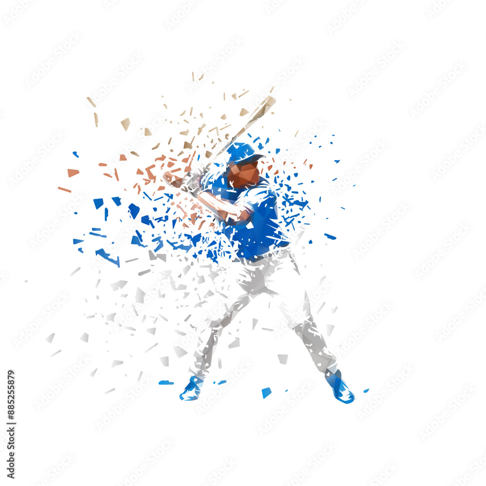 Baseball player, batter, isolated vector silhouette Baseball player, batter, isolated vector silhouette