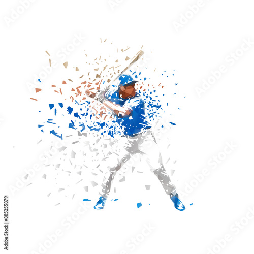Baseball player, batter, isolated vector silhouette