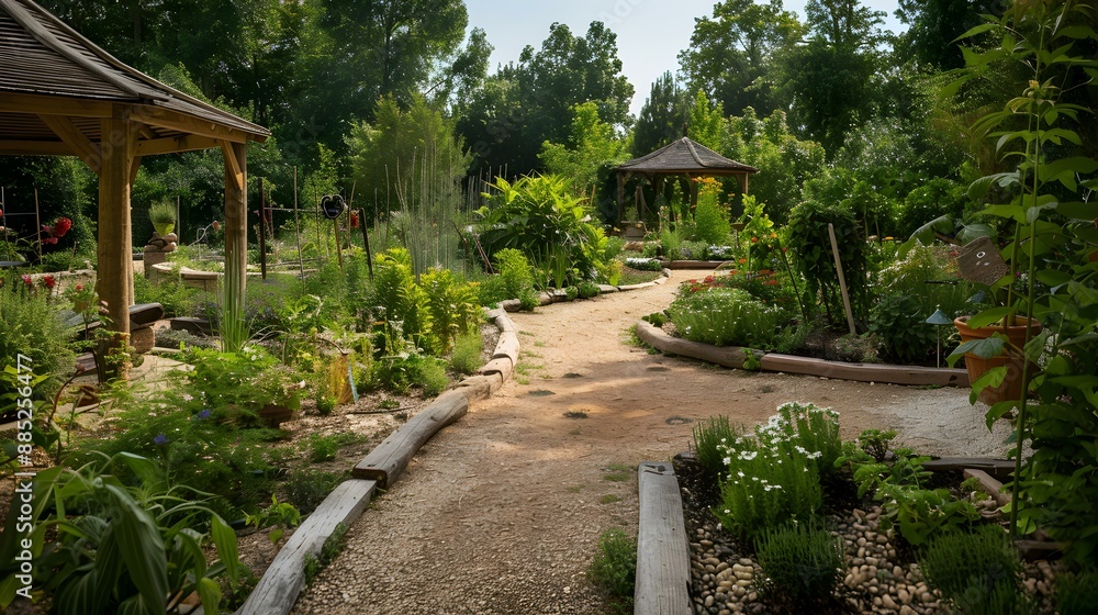 A garden with medicinal plants and herbs planted A garden with medicinal plants and herbs planted