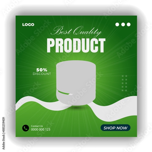 Brand Headphone Product sale and social media post and design template