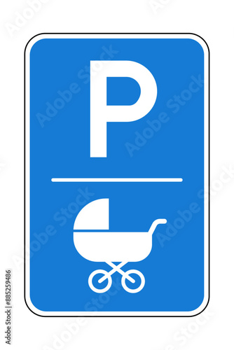 Kinderwagen Parkplatz Vektor Schild