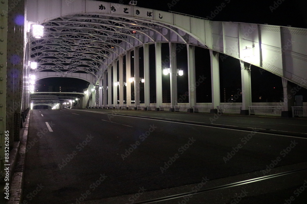 Naklejka premium ライトアップされた橋