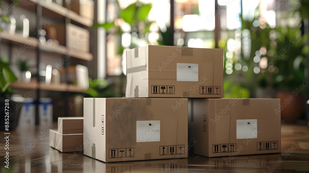 Express Shipping Box with International Delivery Options and Labels Express Shipping Box with International Delivery Options and Labels