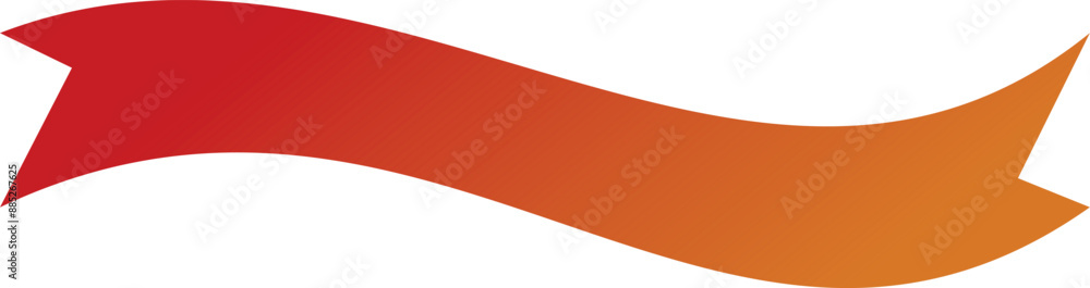 horizontally curved ribbon with gradations of red and orange. curved ribbon icon vector. horizontally curved ribbon with gradations of red and orange. curved ribbon icon vector.