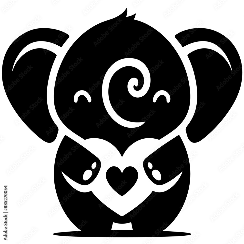 Cute elephant silhouette vector illustration set featuring playful and adorable designs with hearts and balloons, Perfect for creative and child-friendly design projects Adorable baby elephant Cute elephant silhouette vector illustration set featuring playful and adorable designs with hearts and balloons, Perfect for creative and child-friendly design projects Adorable baby elephant