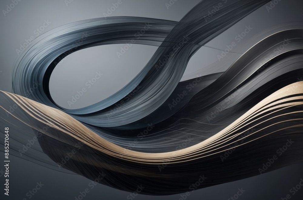 Obraz premium An abstract depiction of a musical concept where musical staves are transformed into waves symbolizing sound.